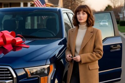 MY DAD HAS A BRAND-NEW TRUCK BY ME FOR HIS 60TH BIRTHDAY. AT DINNER, HE RAISED HIS GLASS AND SAID, TO MY IDIOT DAUGHTER, TRYING TO BUY LOVE WITH MONEY.” EVERYONE LAUGHED. I JUST STOOD UP, SMILED, AND LEFT WITHOUT A WORD. THE NEXT MORNING, HIS DRIVEWAY WAS EMPTY. MY PHONE EXPLODED WITH 108 MISSED CALLS.