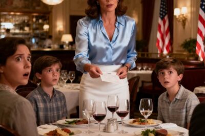 “Your kids can eat when you get home,” my dad said, tossing them napkins while my sister boxed $72 pasta for her boys. Her husband laughed, “feed them first next time.” I just said, “got it.” when the waiter returned, I stood up and said…
